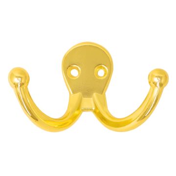 Perchero doble latón brillante 1834 Handy Home