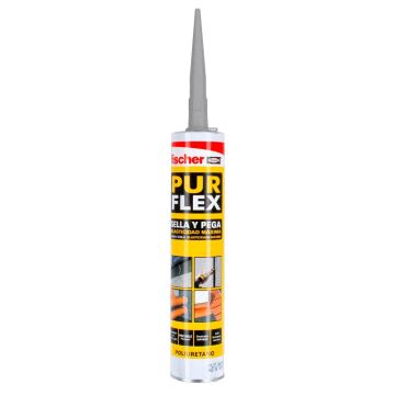 Sellador de poliuretano Gris 300 ml Purflex Fischer