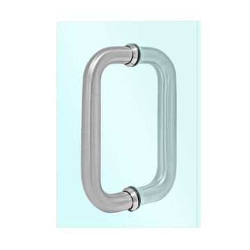 Jaladera tipo "C" para puertas de cristal satinada 25*300-SN Axcent