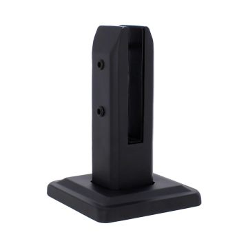 Grapa rectangular negra para barandales de vidrio Axcent