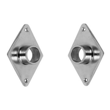 Soportes fijos rectangulares para tubo 1" cromo Lusar