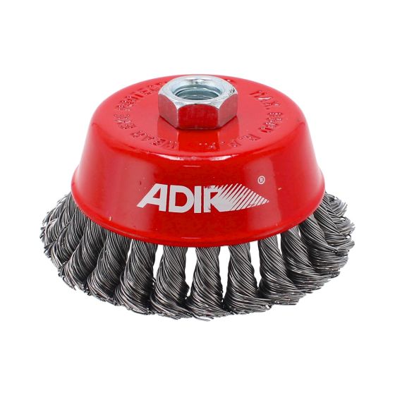 Carda de copa alambre trenzado fino 4" 10673 Adir