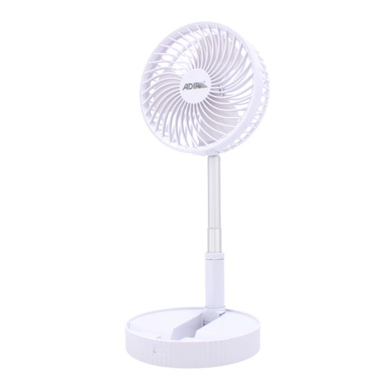 Ventilador portátil recargable de escritorio blanco 12382 Adir