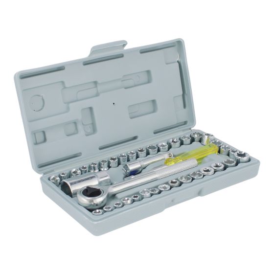 Juego de 40 piezas de dados con matraca 3/8" Autoclé 1239 Adir