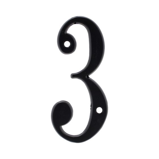 Número "3" de latón sólido 4" Negro 13659 Adir