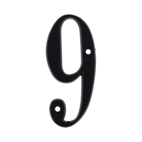 Número "9" de latón sólido 4" Negro 13665 Adir