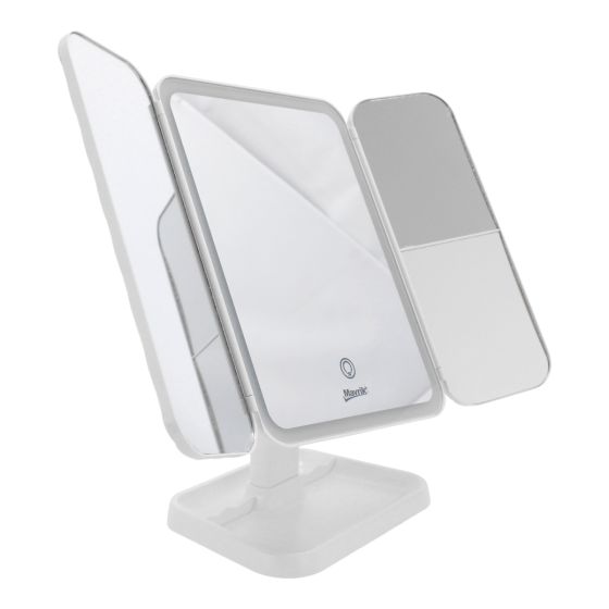 Espejo tríptico de maquillaje recargable con luz led 14443 Mavrik