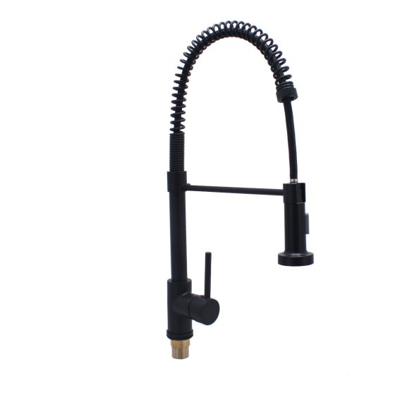 Monomando extraíble para fregadero negro mate 16024 Maxflu