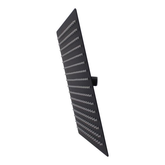 Regadera metálica cuadrada 10" negro mate 16101 Maxflu