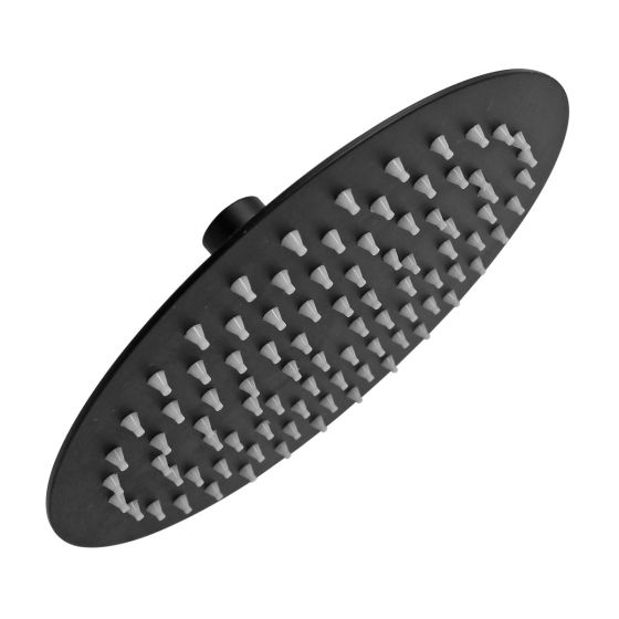 Regadera metálica redonda 8" negro mate 16103 Maxflu