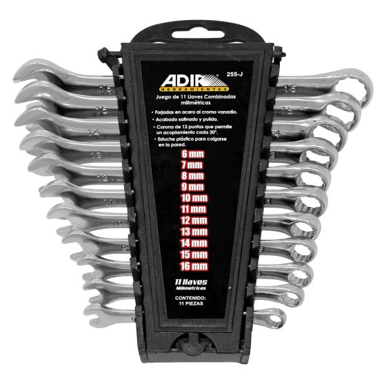 Llaves combinadas milimétricas 11 piezas 255-J Adir 