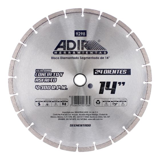 Disco diamantado segmentado 14" 9298 Adir