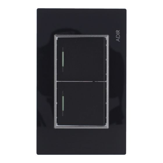 Placa con 2 apagadores sencillos Tiffany Cristal 9783 Adir