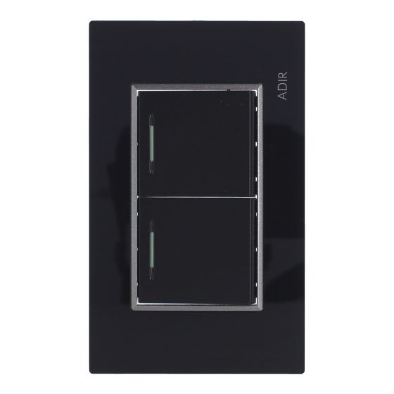 Placa con 2 apagadores de escalera Tiffany Cristal 9784 Adir