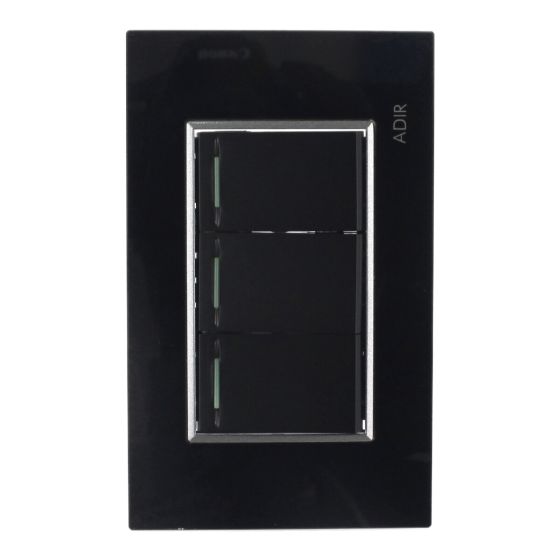 Placa con 3 apagadores secillos Tiffany Cristal 9785 Adir