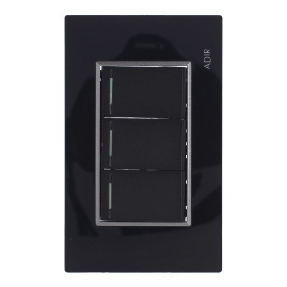 Placa con 3 apagadores de escalera Tiffany Cristal 9786 Adir