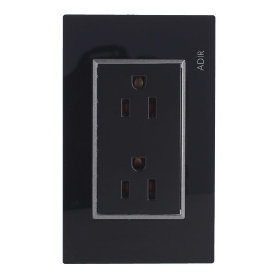 Placa con 2 contactos aterrizados Tiffany Cristal 9788 Adir