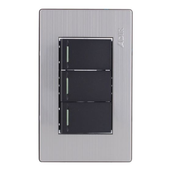 Placa con 3 apagadores sencillos Mayorca 9811 Adir