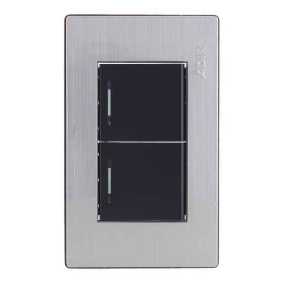 Placa con 2 apagadores de escalera Mayorca 9813 Adir