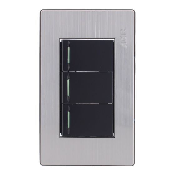 Placa con 3 apagadores de escalera Mayorca 9814 Adir