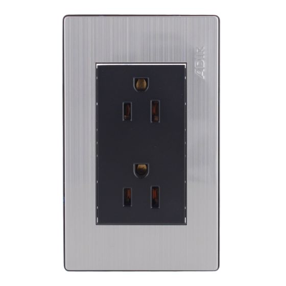 Placa con 2 contactos aterrizados Mayorca 9816 Adir