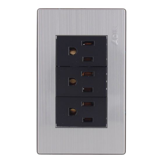 Placa con 3 contactos aterrizados Mayorca 9820 Adir