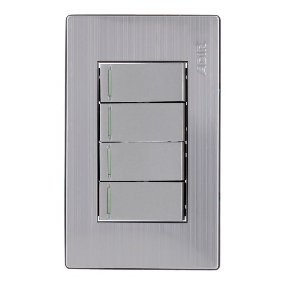 Placa con 4 apagadores sencillos Mayorca 9880 Adir