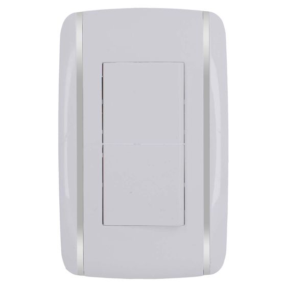 Placa con 2 apagadores sencillos Bali 9887 Adir