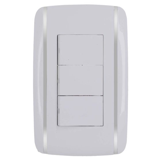 Placa con 3 apagadores de escalera Bali 9890 Adir