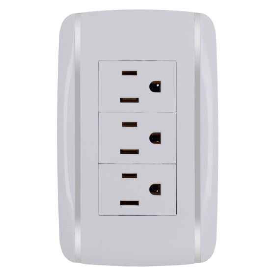 Placa con 3 contactos aterrizados Bali 9897 Adir