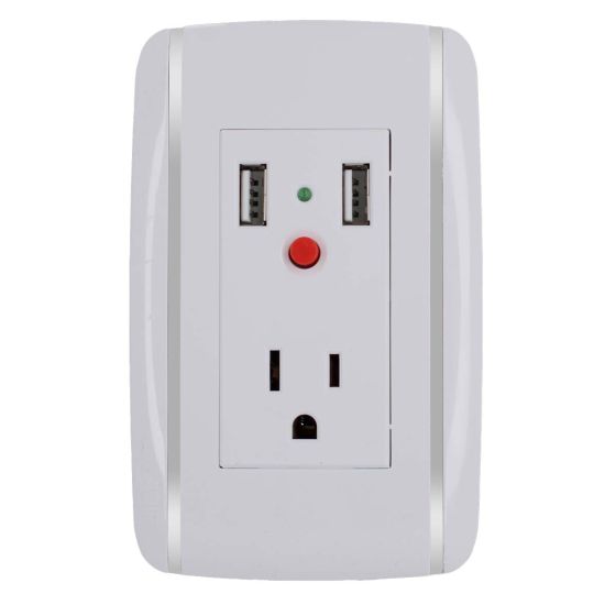 Placa con 1 contacto1 aterrizado y 2 puertos USB Bali 9899 Adir