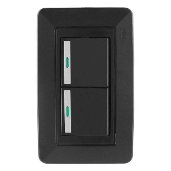 Placa con 2 apagadores de escalera Capri 9954 Adir