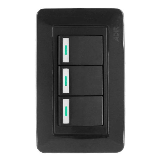 Placa con 3 apagadores de escalera Capri 9956 Adir