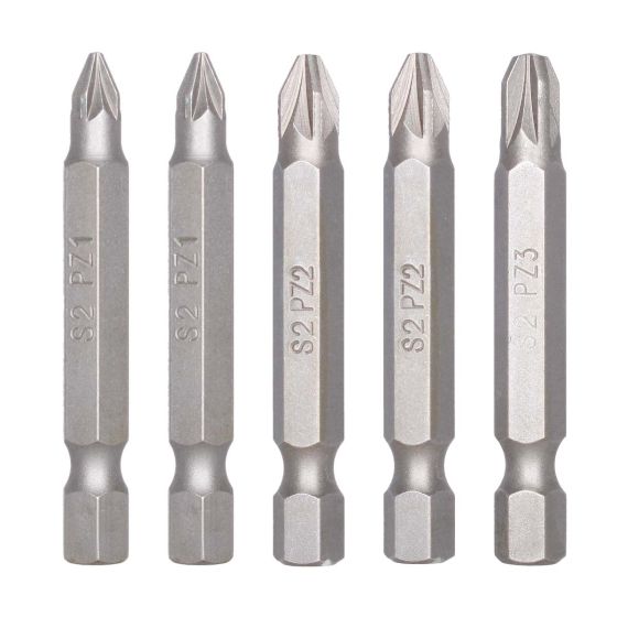 Juego de 5 Puntas Pozidriv largo 50 mm 7PDPOZI50 Bellota