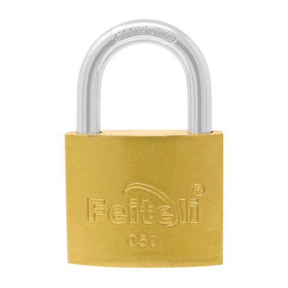 Candado de hierro gancho corto dorado E4 50 mm Feiteli
