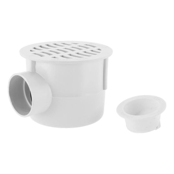 Cespol bote 1 salida con Válvula Anti-Retorno con rejilla blanca CONAPLAS