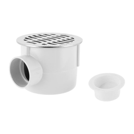 Cespol bote 1 salida con Válvula Anti-Retorno con rejilla cromada CONAPLAS