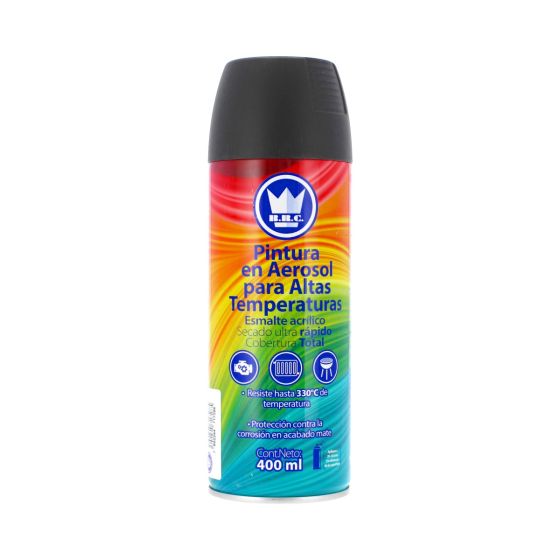 Pintura en aerosol negro para altas temperaturas 400 ml CPA30 Corona