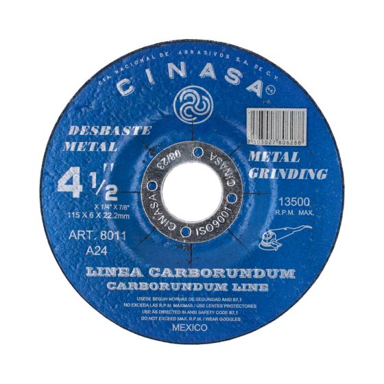 Disco para desbaste Metal 4-1/2" 8011 Cinasa