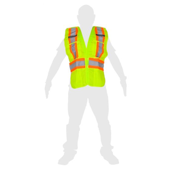 Chaleco de seguridad de alta visibilidad amarillo ajustable unitalla SR1034-AM MR Seguridad