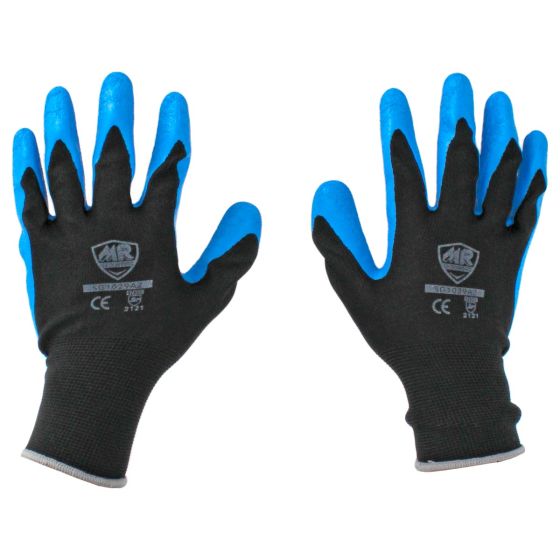 Guante de poliester con latex #8 SG1029-AZ MR Seguridad