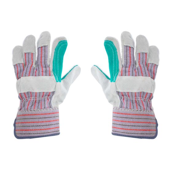 Guante de carnaza con dorso de mezclilla sencillo 99-602 Derma Care