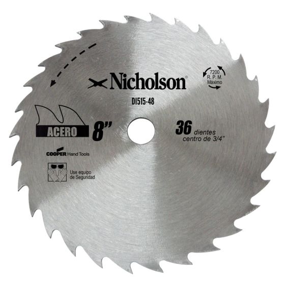 Sierra circular de diente grueso 8" Nicholson