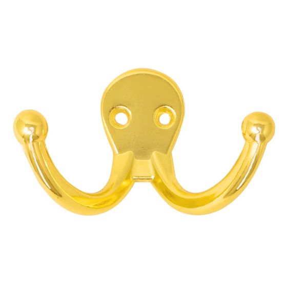 Perchero doble latón brillante 1834 Handy Home