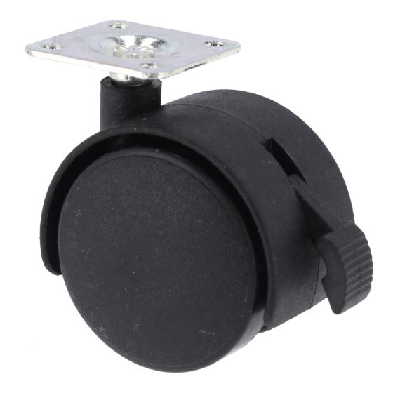 Rodaja tipo yoyo 50 mm con placa y freno Bolder