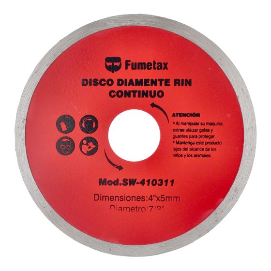 Disco de diamante liso 4" SW-410311 Fumetax