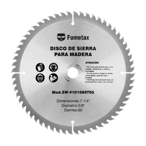 Disco sierra para corte de madera 7-1/4" x 60 D SW-4101060T05 Fumetax