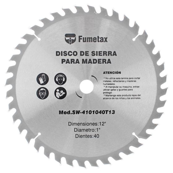 Disco sierra para corte de madera 12" x 40 D SW-4101040T13 Fumetax