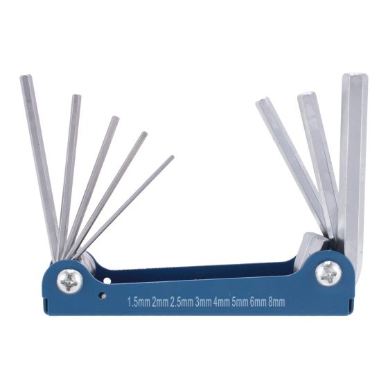 Juego de 8 llaves allen hexagonal milimétricas tipo navaja 8 piezas SW-13404 Fumetax