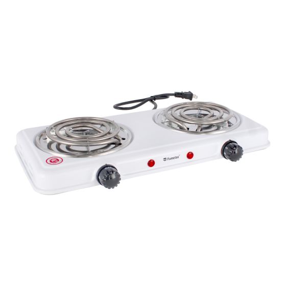 Parrilla eléctrica de 2 quemadores blanca SW-23032-B Fumetax